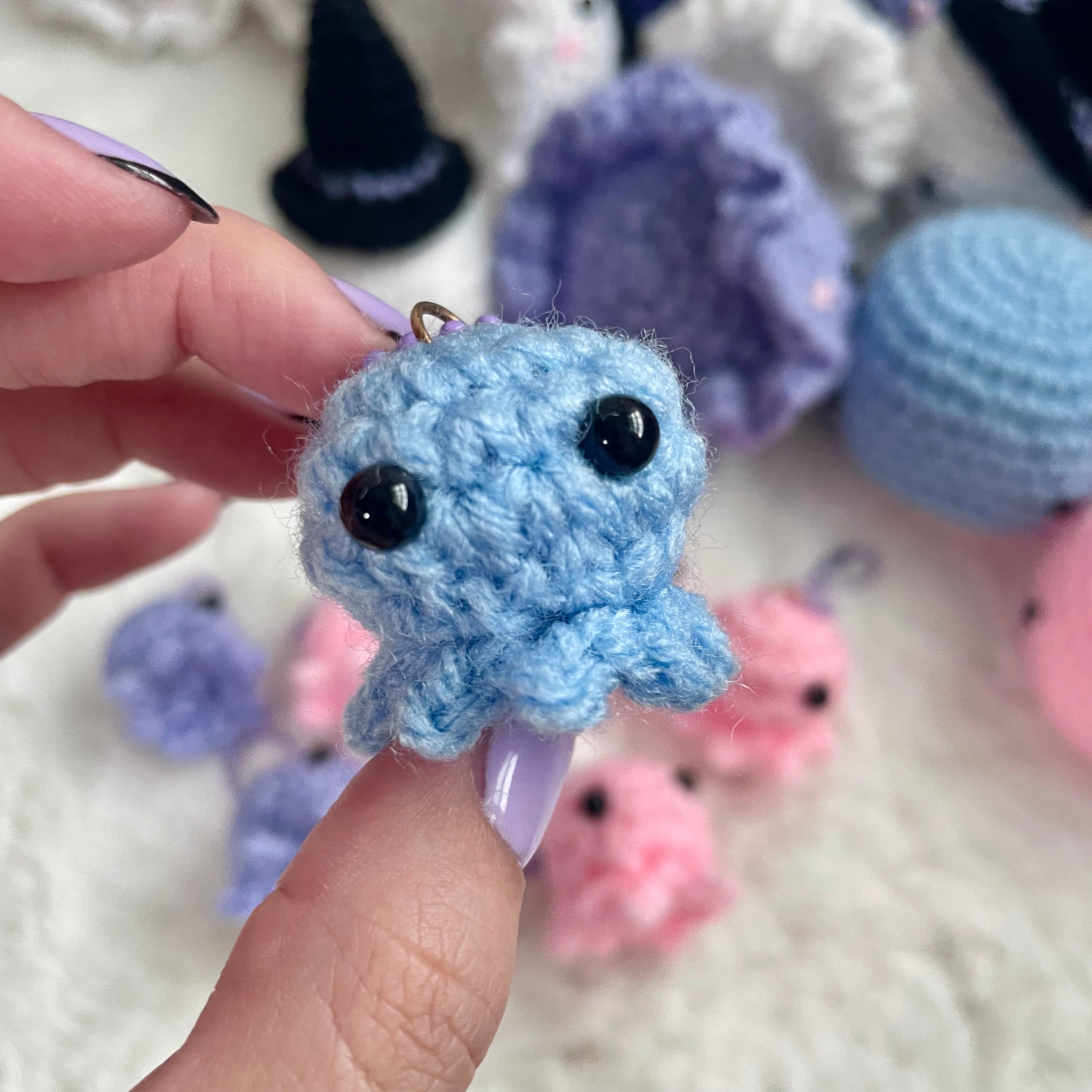 Blue Crochet Octopus Charm