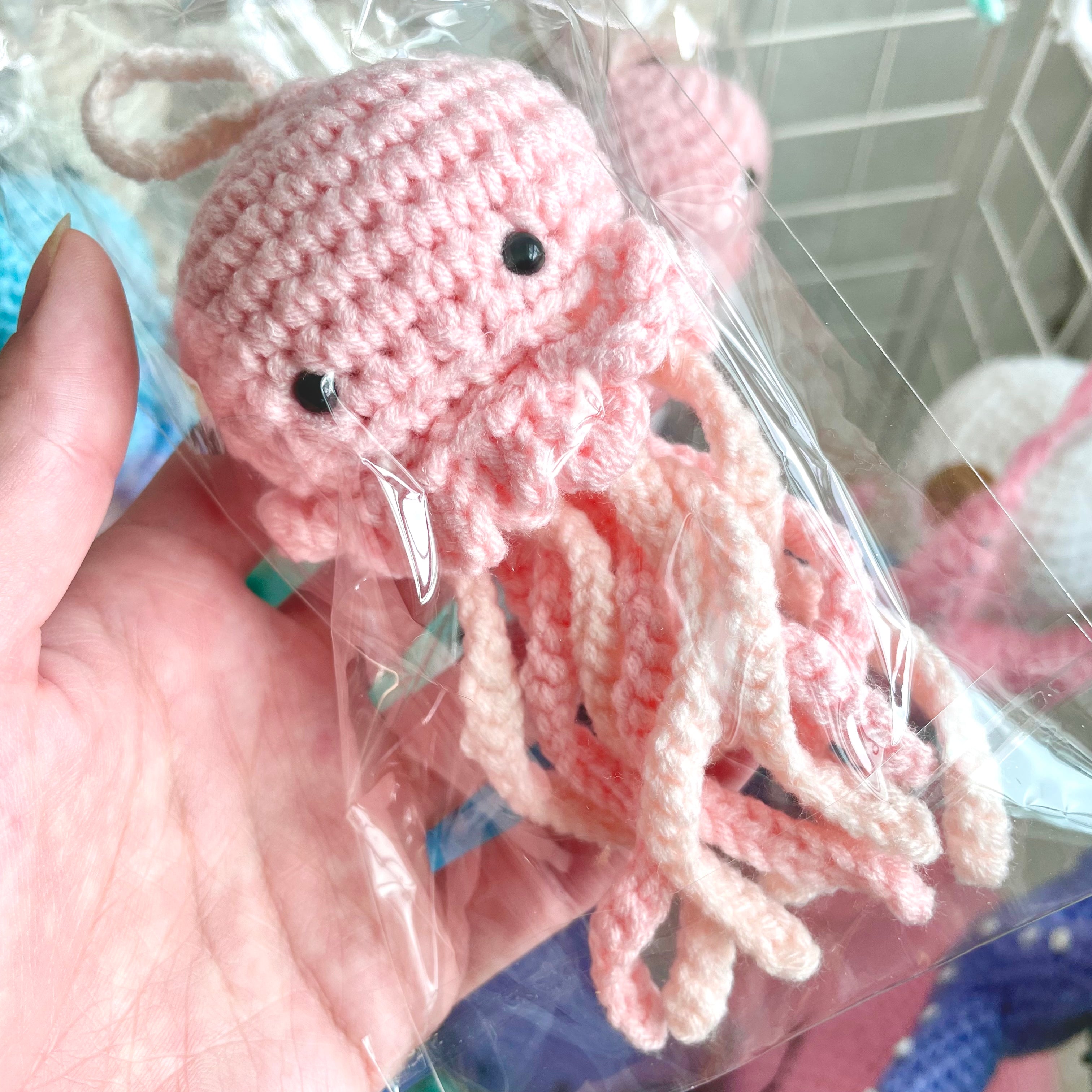 Small Crochet Peachy Jellyfish