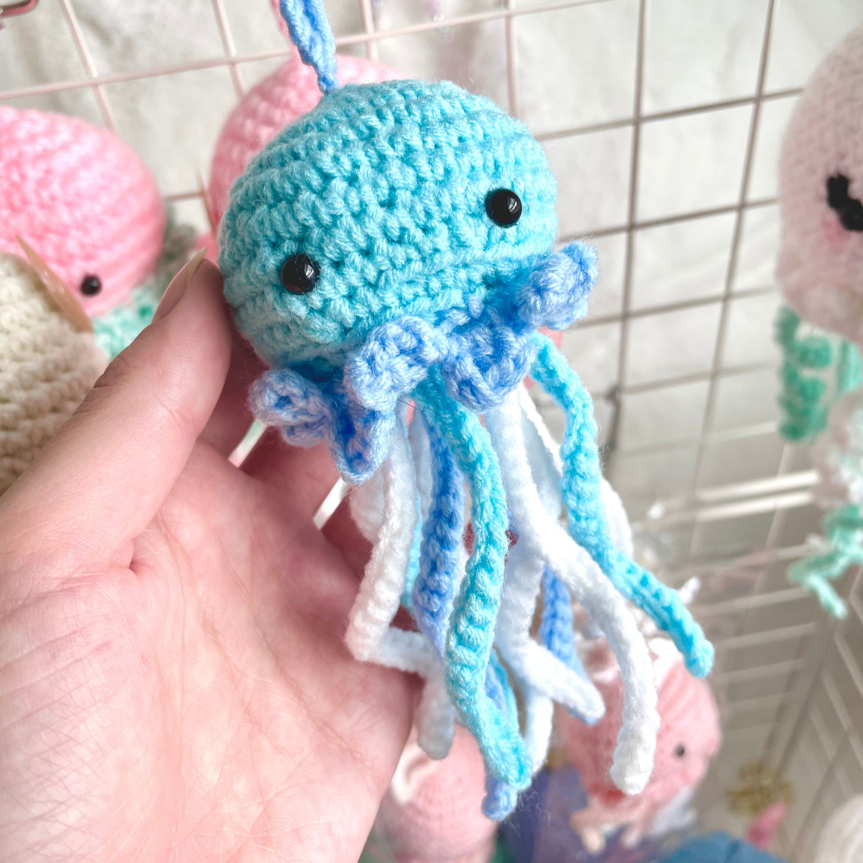 Small Crochet Blue Jellyfish