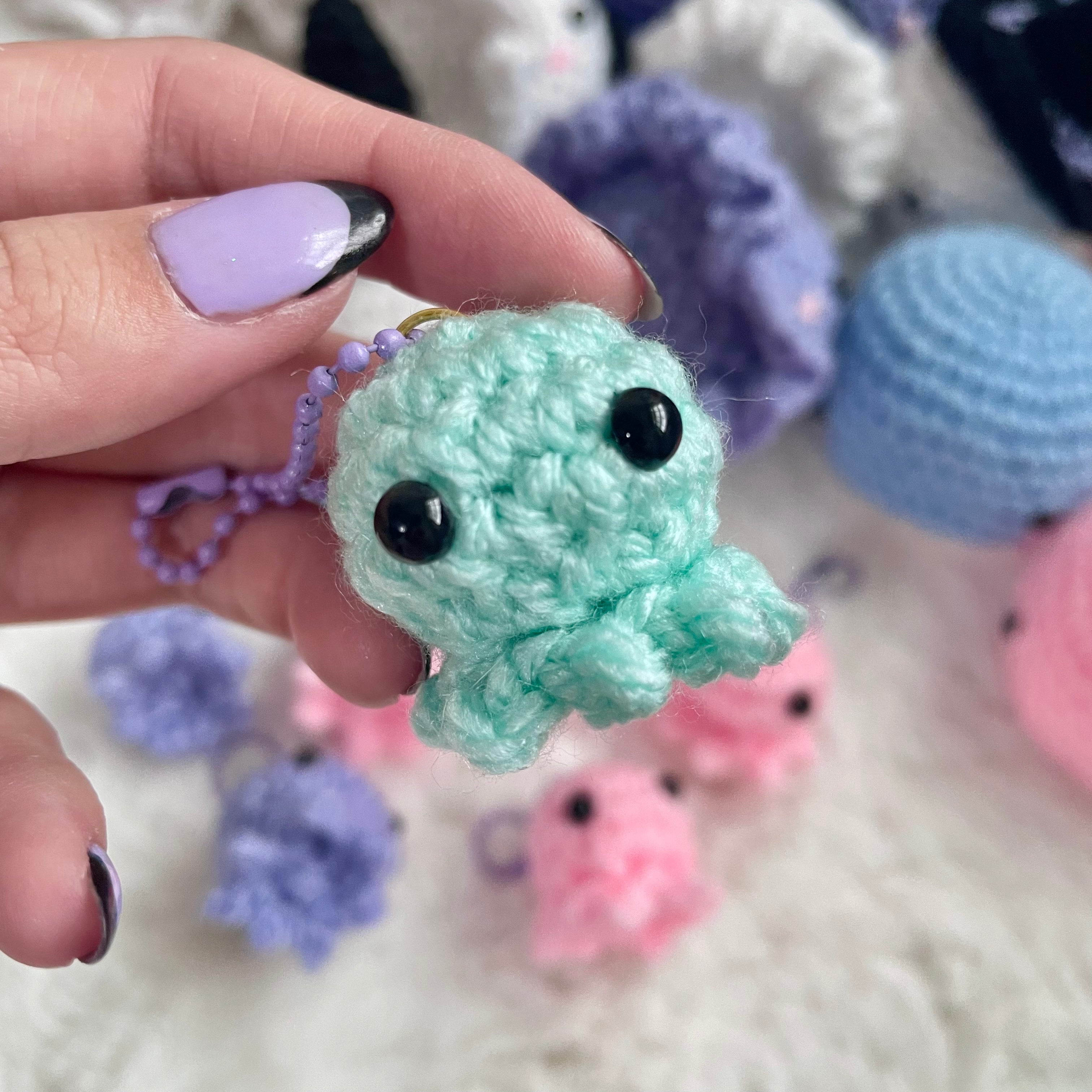 Mint Crochet Octopus Charm