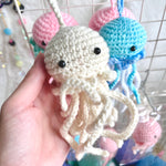 Small Crochet Ivory Jellyfish