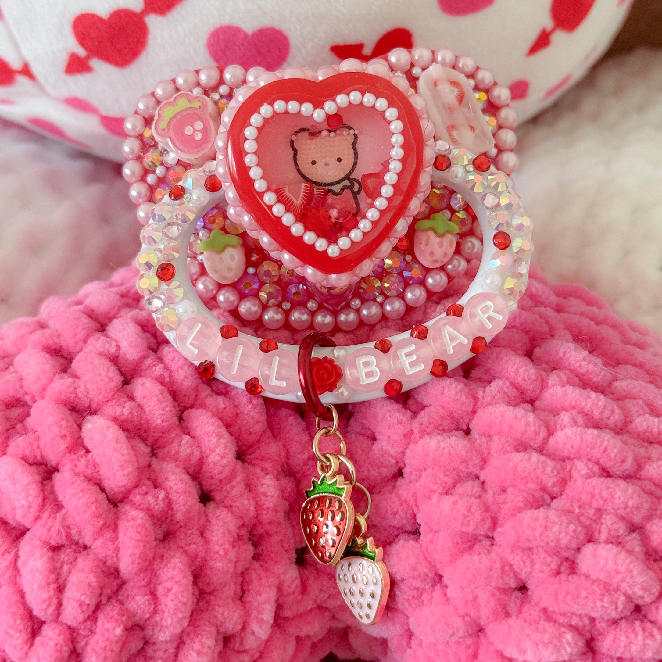Strawberry Bear Pacifier