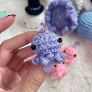 Purple Crochet Octopus Charm