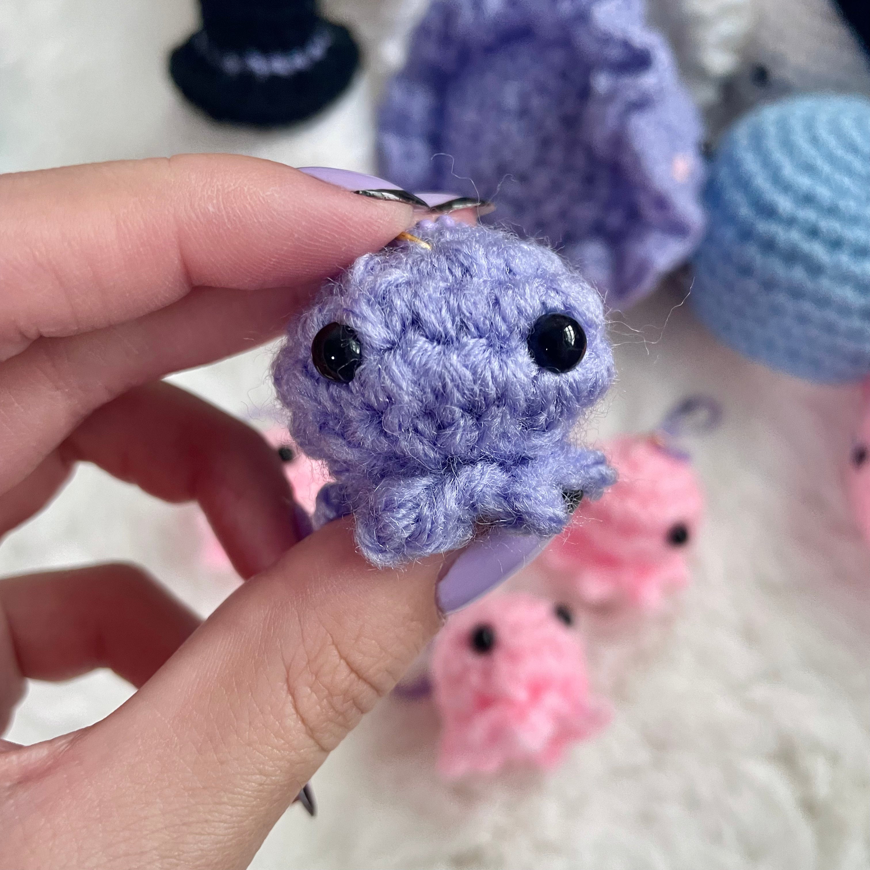 Purple Crochet Octopus Charm