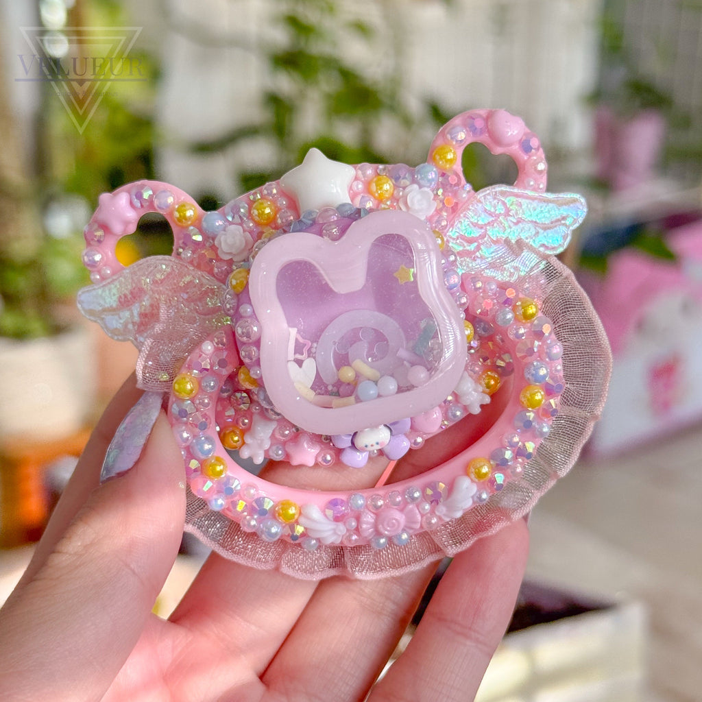 Bunny Swirl Cake Pacifier (dry shaker)